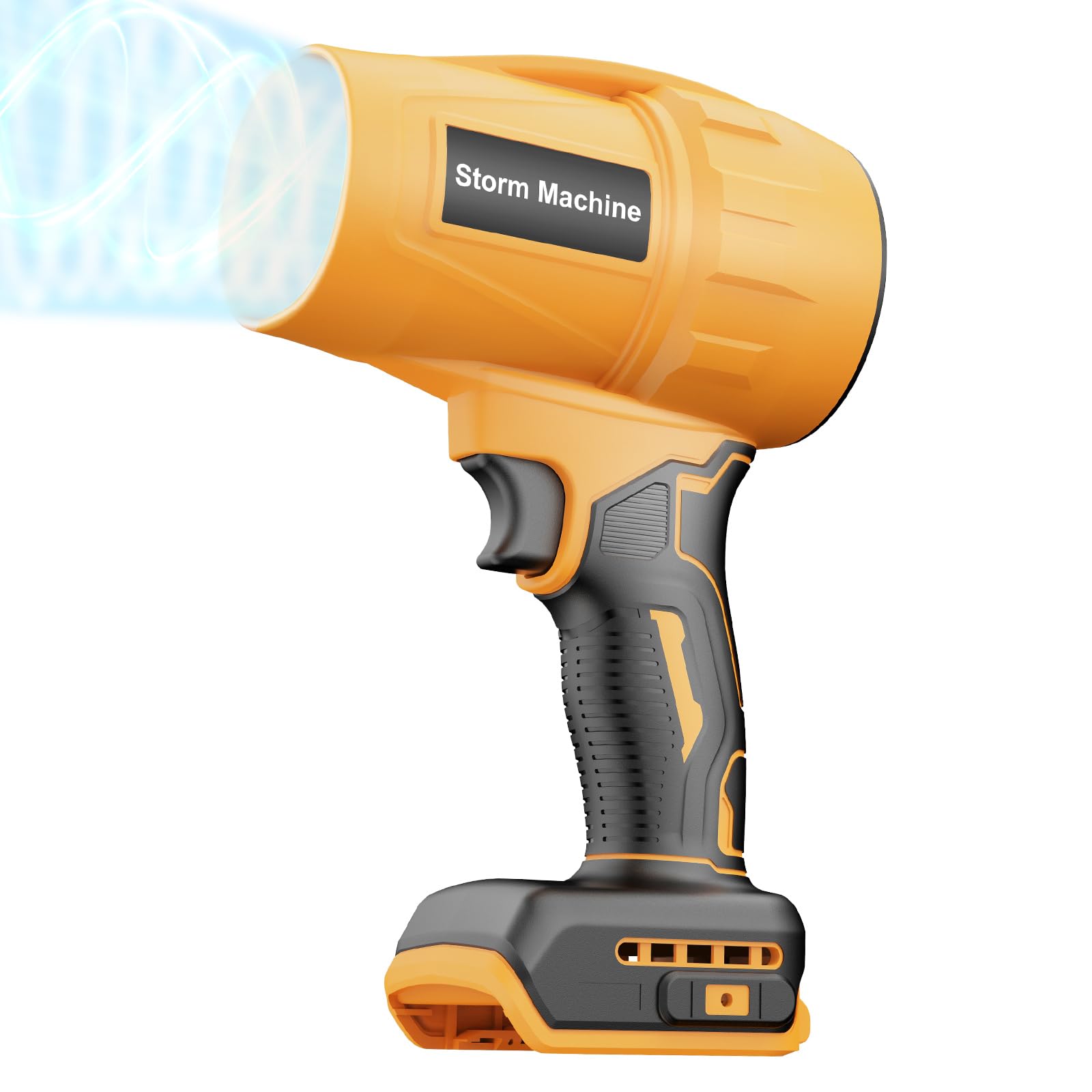 Fledukten cordless leaf blower with Dewalt 20V battery for fast outdoor debris removal.