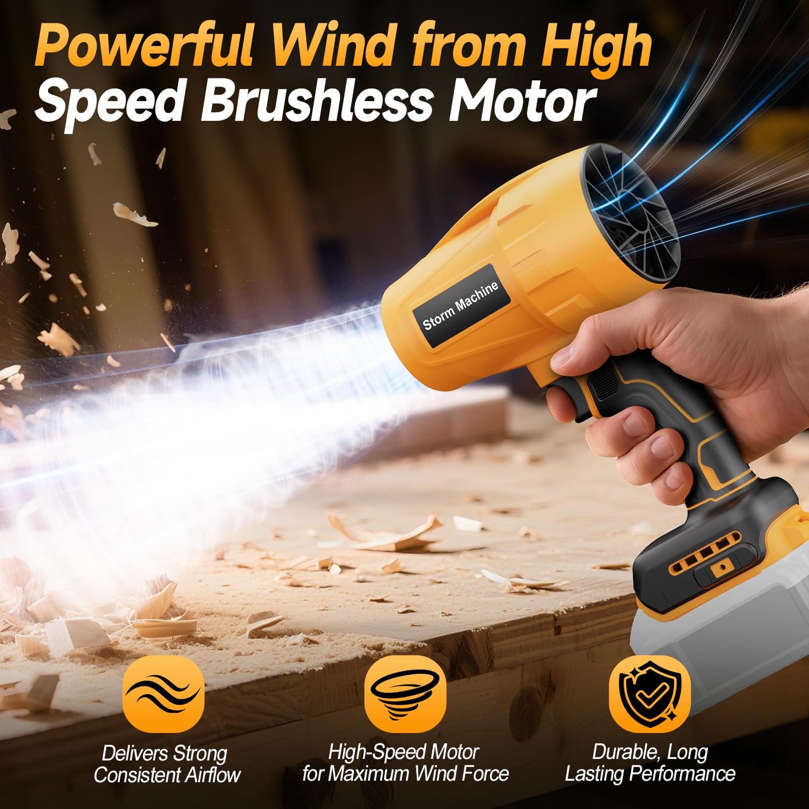 Fledukten dust removal in tight spaces with adjustable wind power.