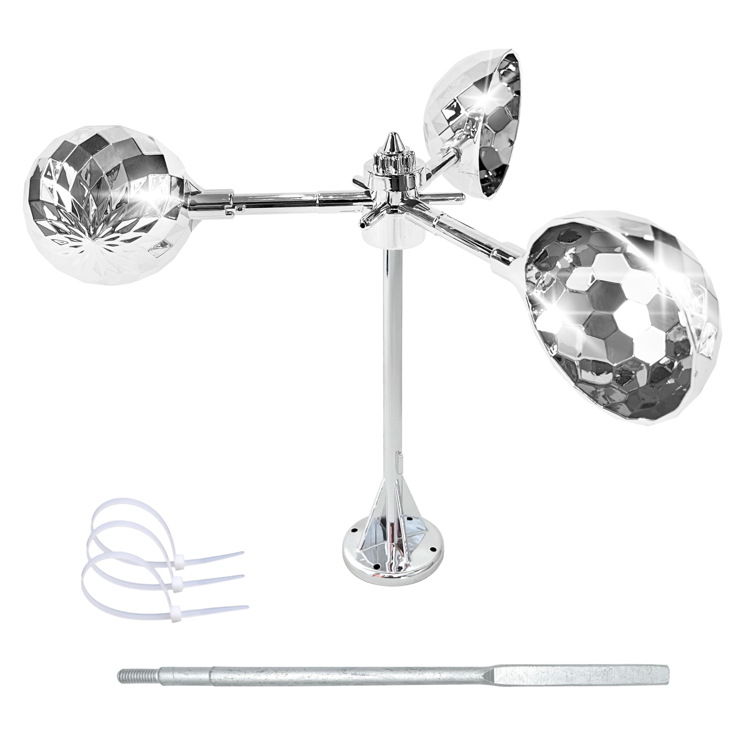 Flerigh bird deterrent with reflective cups deters birds from gardens and balconies.