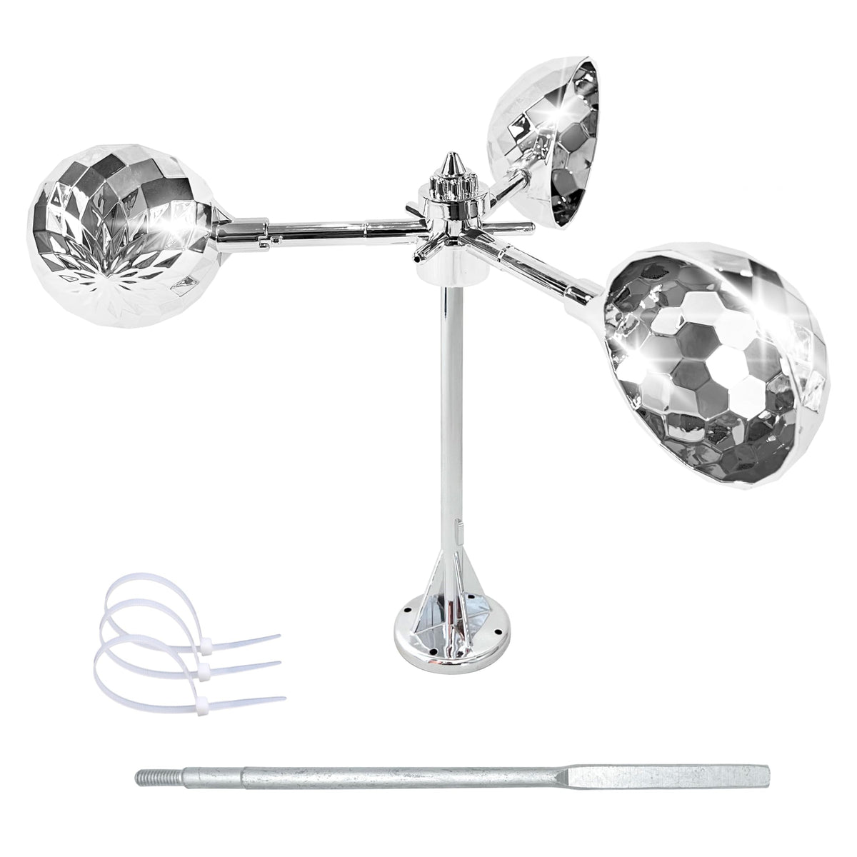 Flerigh bird deterrent with reflective cups deters birds from gardens and balconies.