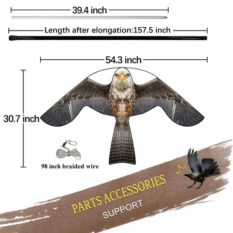 Flerigh Bird Hawk kite with laser cut style visible for durability