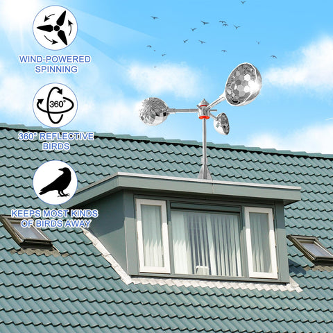 Flerigh silver outdoor bird deterrent for roofs and decks.
