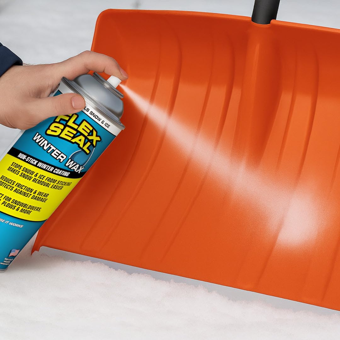 Flex Seal Winter Wax guarding painted and plastic surfaces from snow residue.