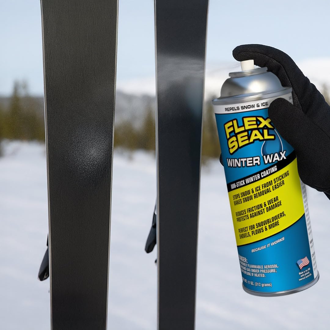 Flex Seal Winter Wax on skis to enhance glide and reduce drag.
