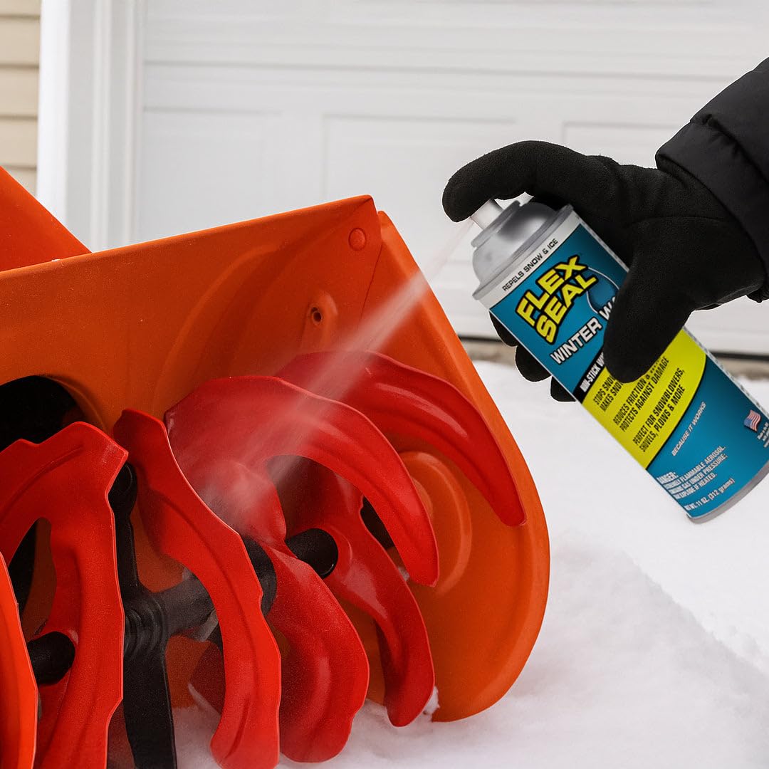 Flex Seal Winter Wax on a snow plow to reduce ice buildup.