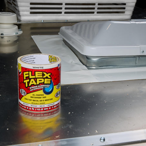 Flex Tape's thick rubberized backing conforms to irregular surfaces for strong repairs.