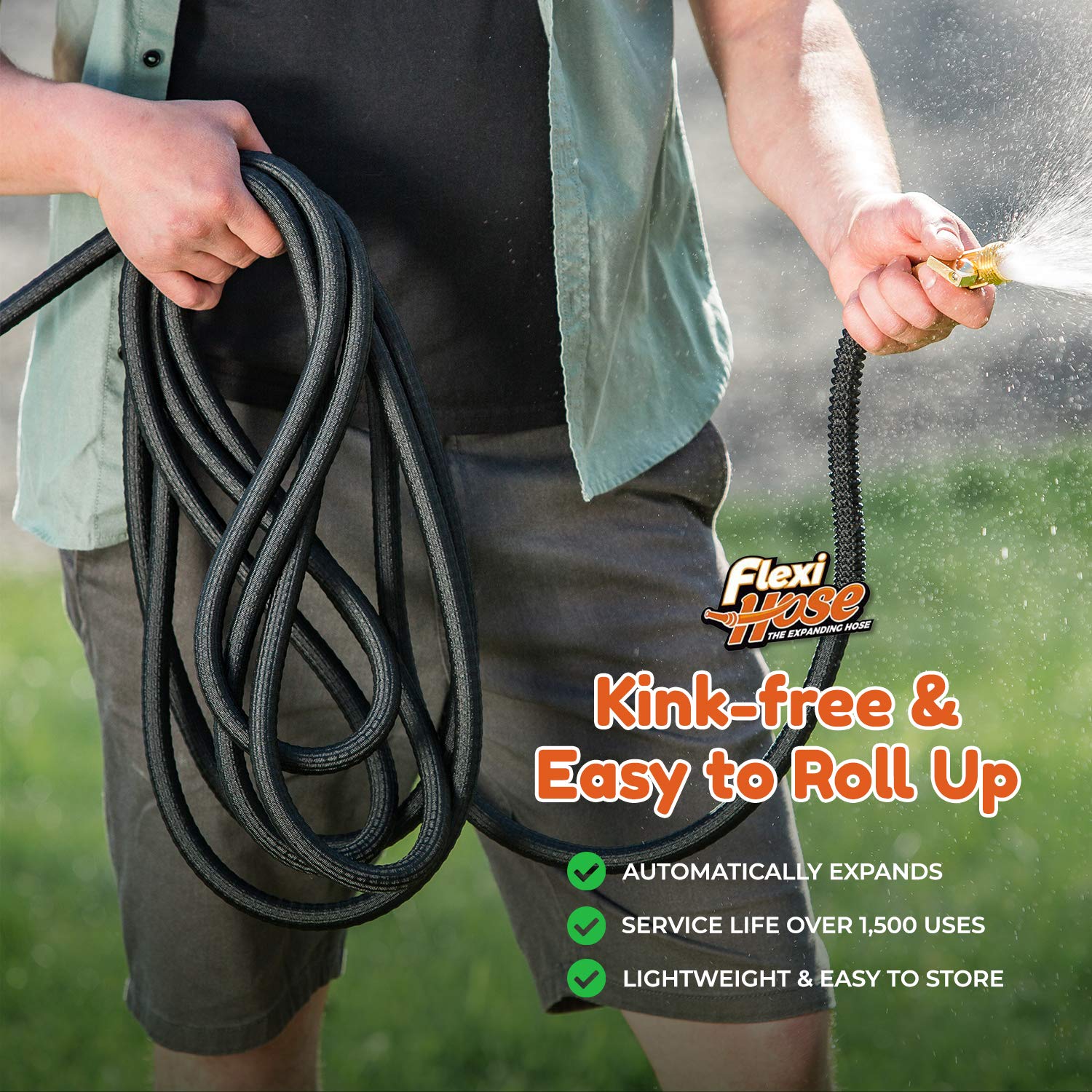 Flexi Hose up to 12 bar pressure ensures steady flow for outdoor tasks.