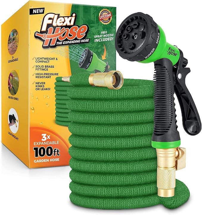 Flexi Hose 150ft extended for long reach in large yards and gardens