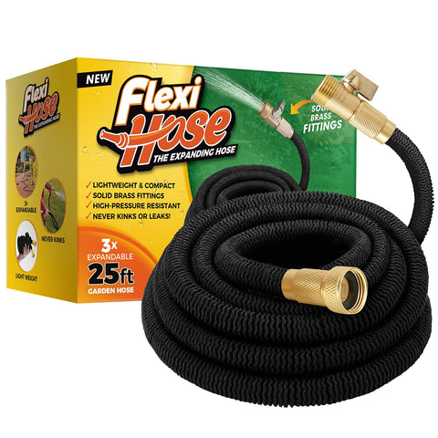 Flexi Hose 25ft Expandable in use, extended reach for effortless watering.