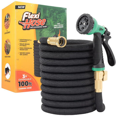 Flexi Hose 8-function nozzle in use for versatile garden watering tasks.
