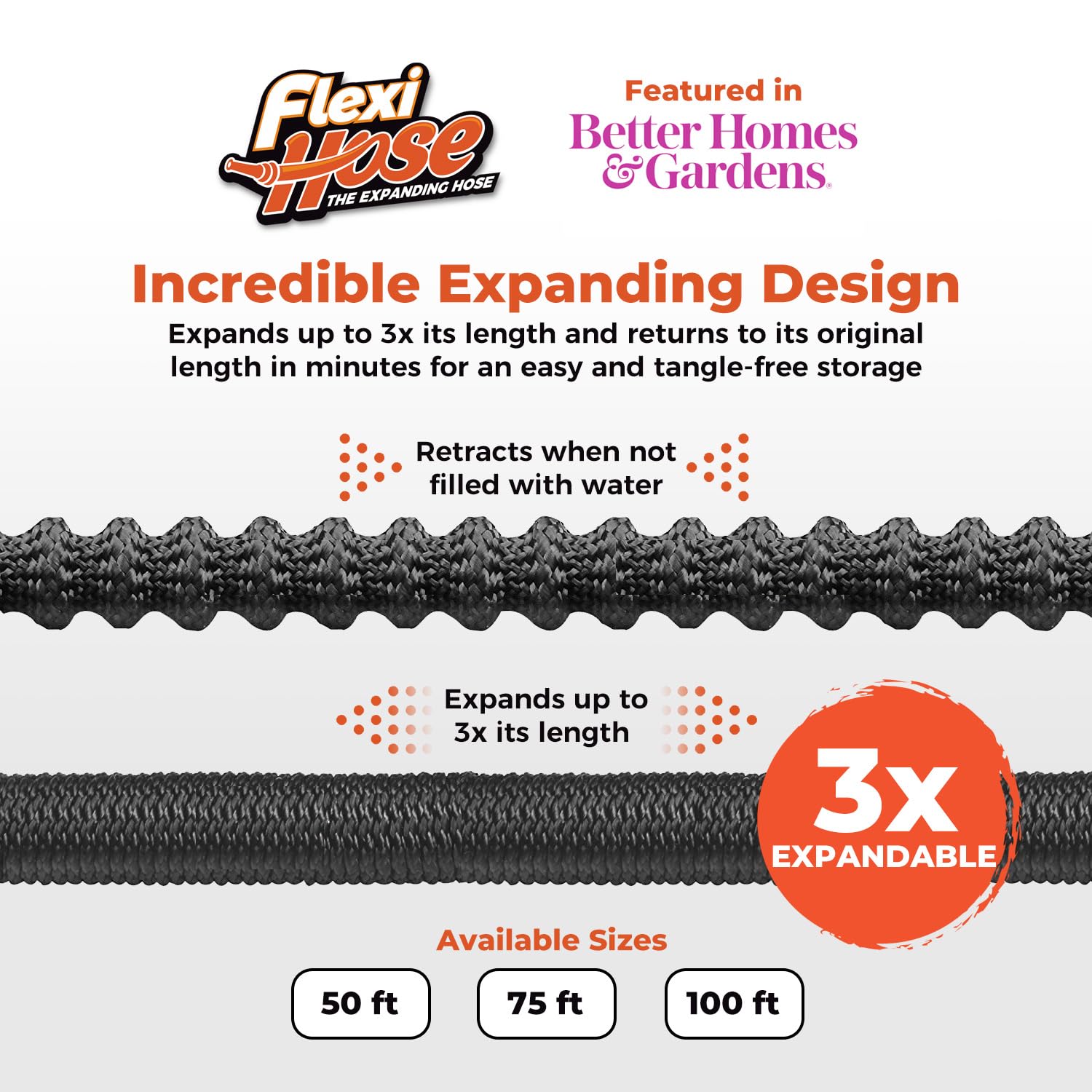 Flexi Hose shows no kink flexibility during garden watering