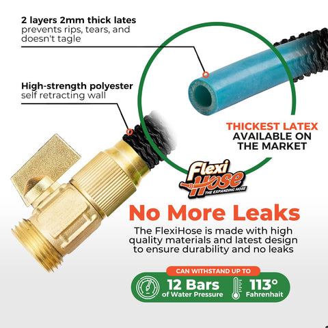 Flexi Hose with solid brass fittings for secure connections
