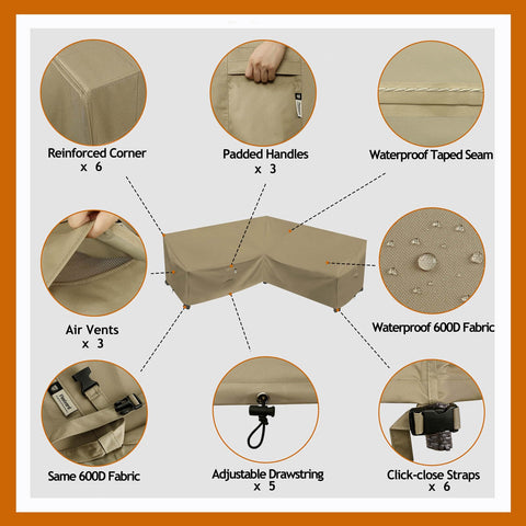 Flexiyard 100-inch sectional cover blocks sun with UV-stabilized coating.