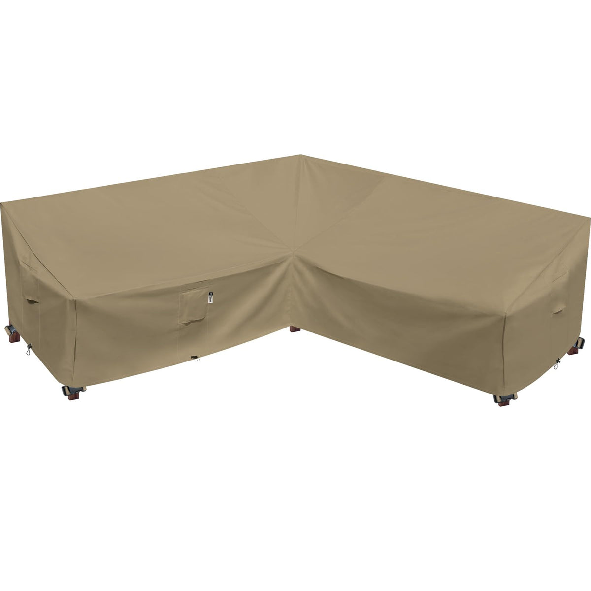 Flexiyard heavy-duty sofa cover closeup fabric shows durable 600D protection against rain and dirt.