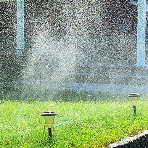 Flexon FS25 with white stripes up for sprinkling across the lawn.