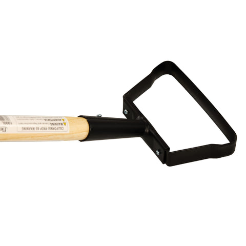 Flexrake heat-treated blade close-up showing durability in soil work.