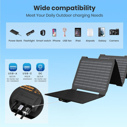 FlexSolar 40W DC port supports 19V devices on demand