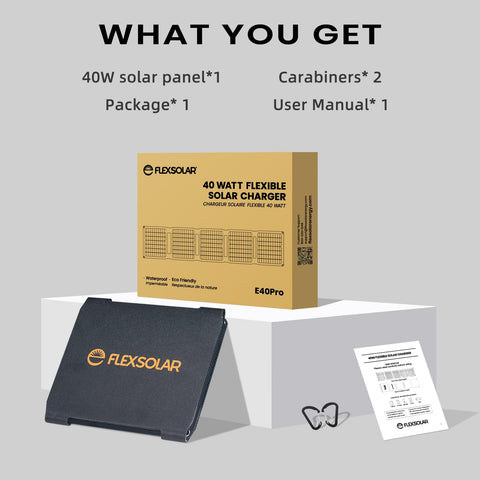 FlexSolar 40W emergency kit in car for ready power