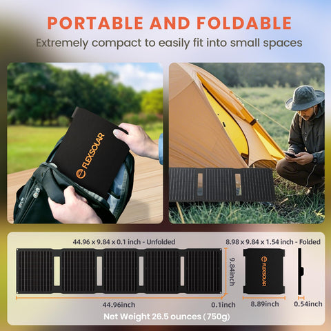 FlexSolar 40W USB-A port enables simultaneous charging options