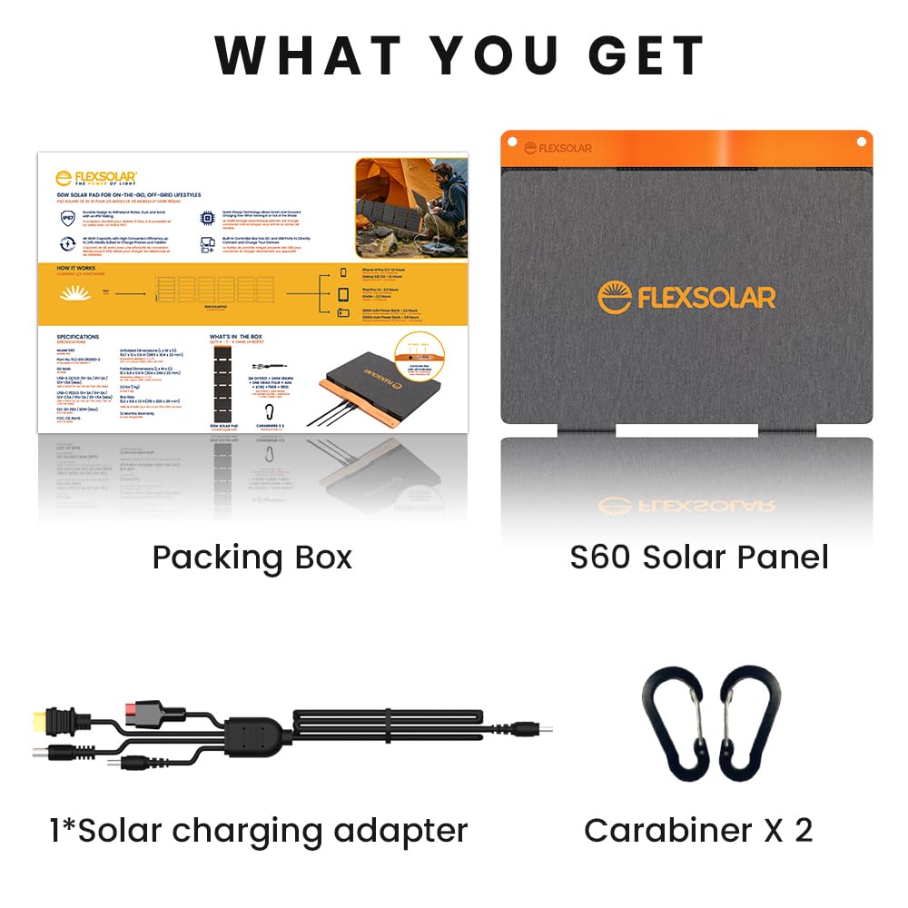 FlexSolar IP67 waterproof design withstands rugged outdoor use.