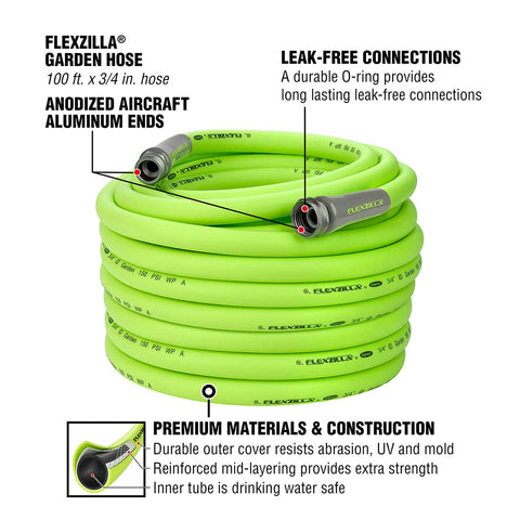 Flexzilla's abrasion-resistant outer cover withstands rugged outdoor use.