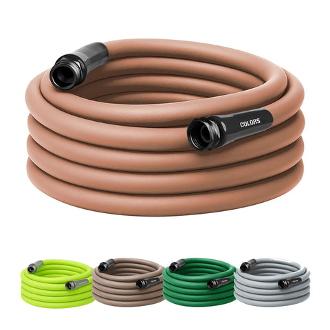 Flexzilla Colors Garden Hose in red clay color offers vibrant outdoor watering flexibility.