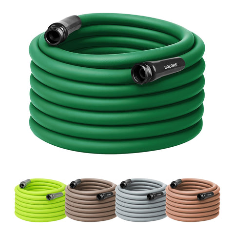 Flexzilla Colors garden hose forest green coiled for easy storage and quick watering