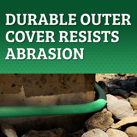Flexzilla Colors Garden Hose forest green with hybrid polymer that coils flat and resists kinking.