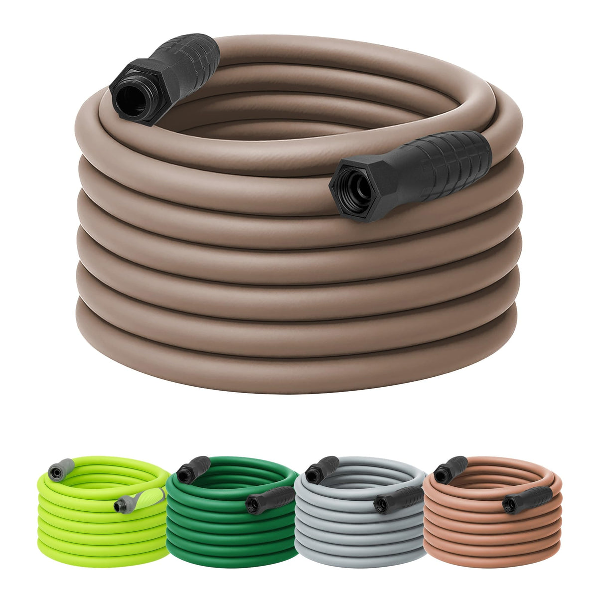 Flexzilla Colors SwivelGrip connection shows easy setup and leak-free swiveling.