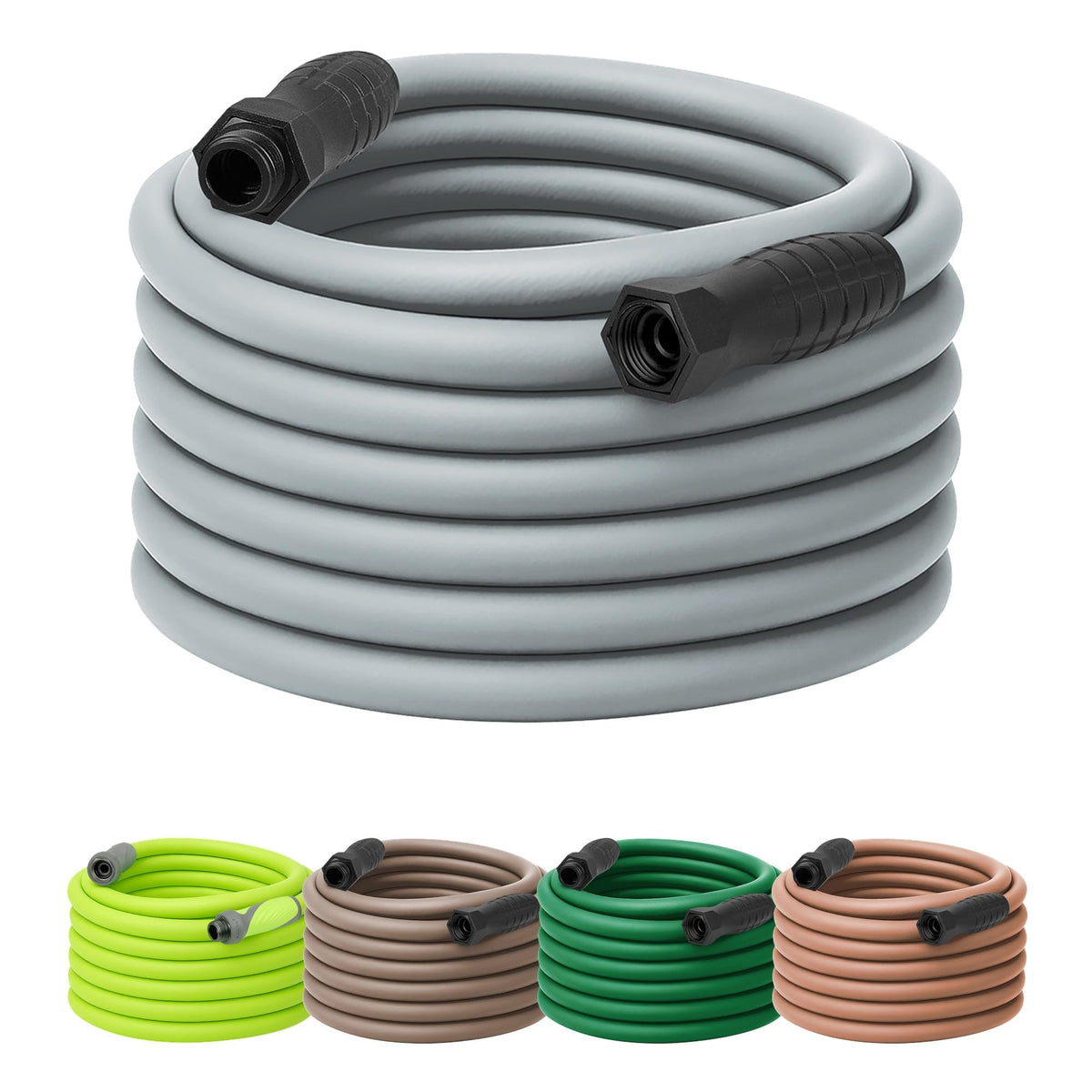 Flexzilla Colors SwivelGrip hose coil showing easy unwinding and tangle-free storage