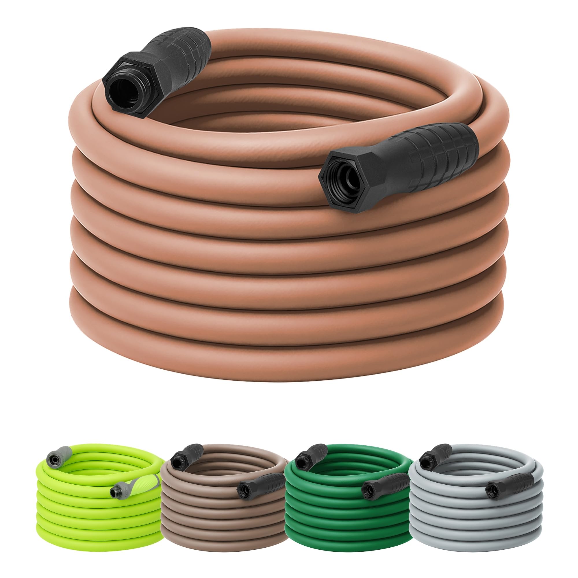 Flexzilla Colors SwivelGrip hose 75 ft in Red Clay enables easy yard watering.