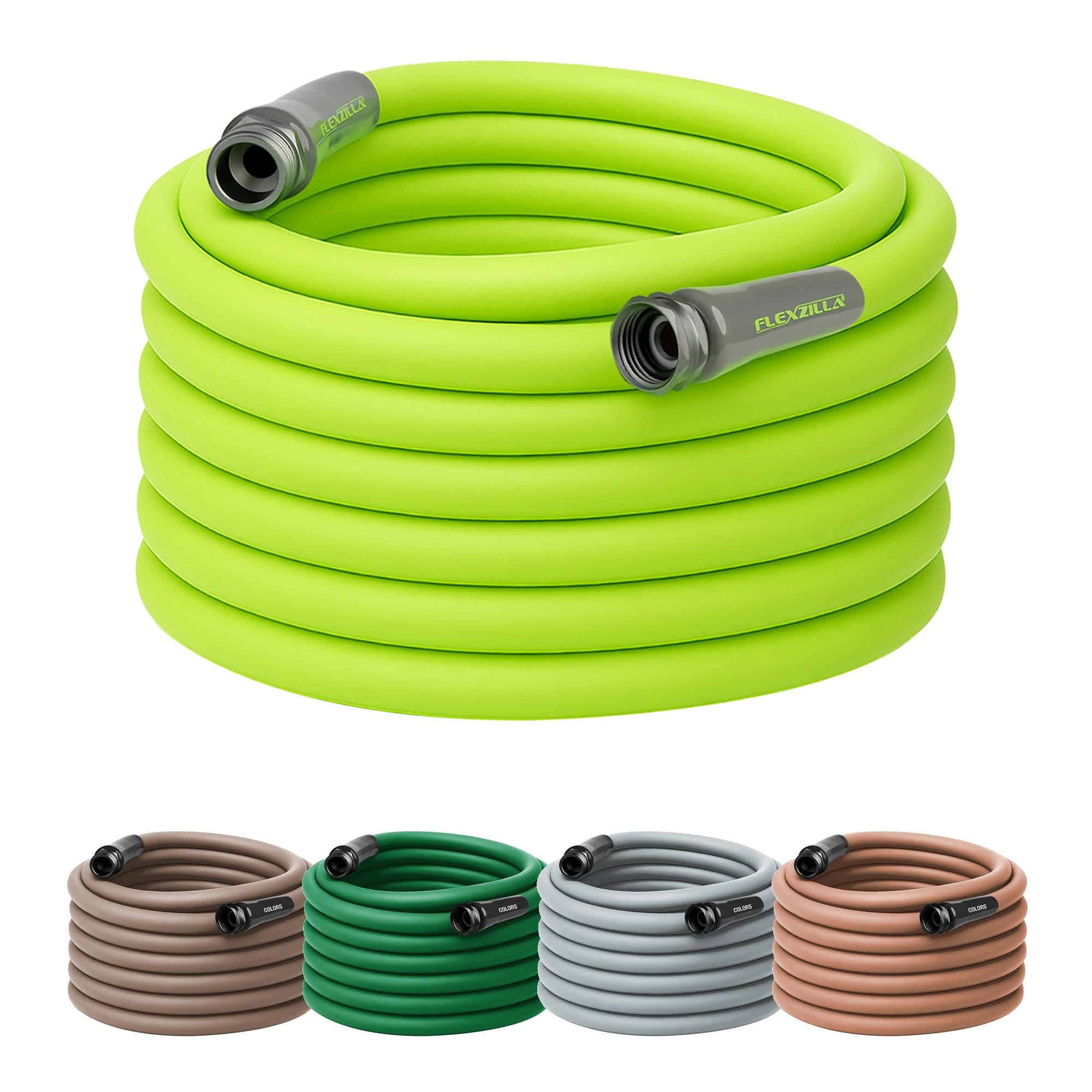 Flexzilla garden hose 75 ft coil shows easy storage and ready-to-use setup