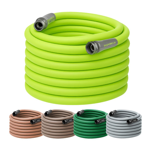 Flexzilla garden hose laid flat and kink-free for easy watering