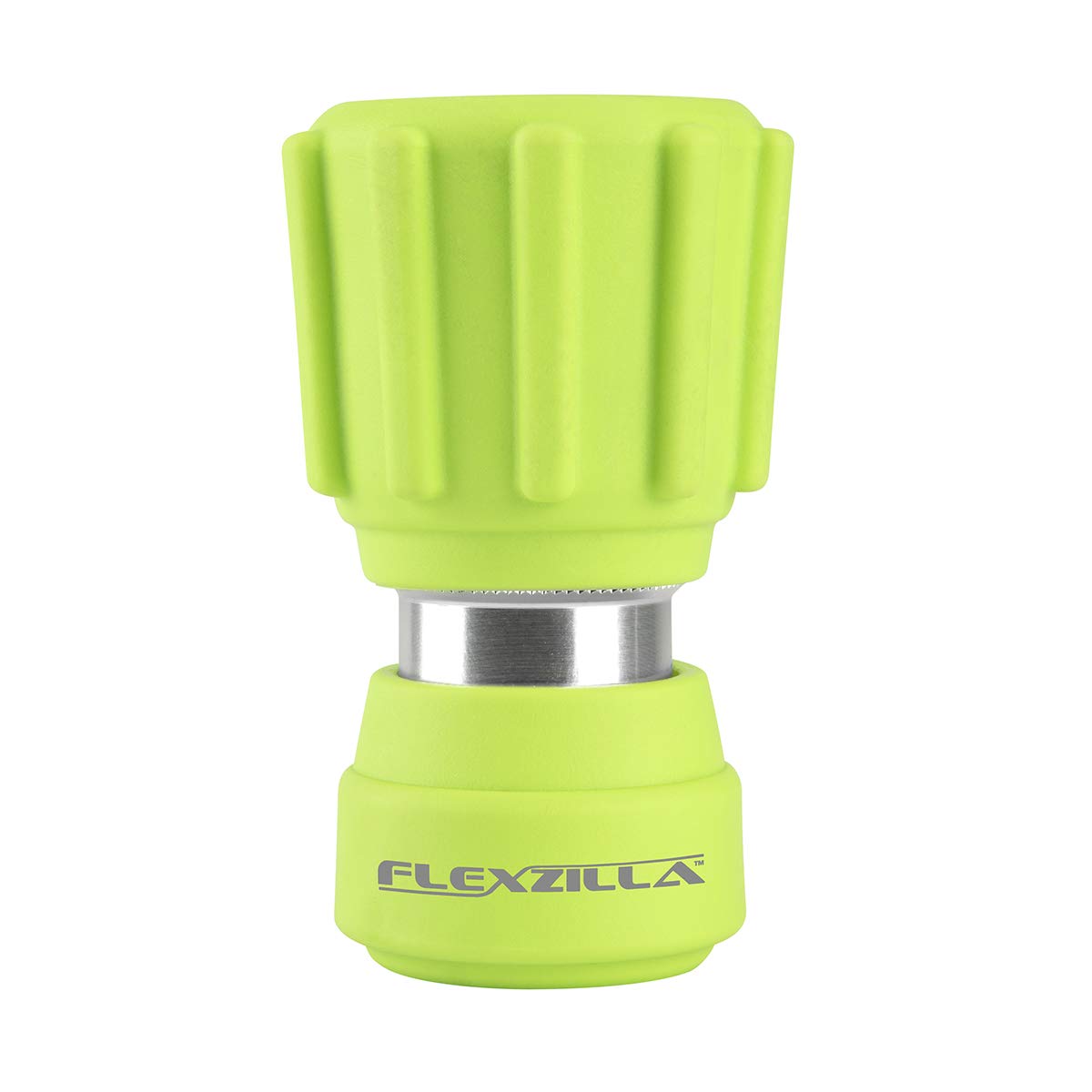 Flexzilla garden hose nozzle twist action in ZillaGreen for versatile watering and cleaning.