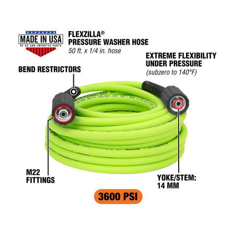 Flexzilla HFZPW36450M-E hose under pressure stays flexible for smooth spray control.