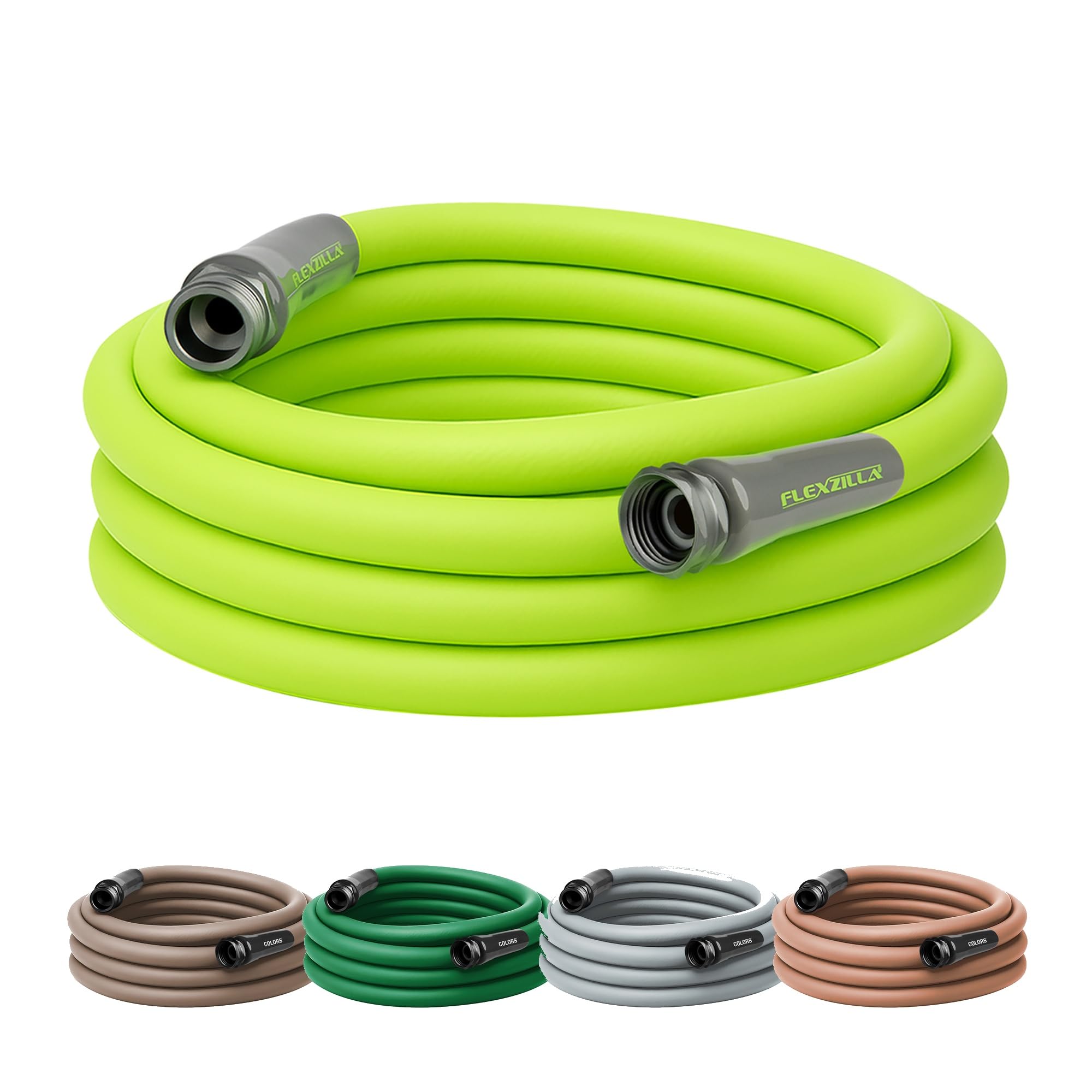 Flexzilla hose 25ft flat lay demonstrates easy storage and smooth watering.