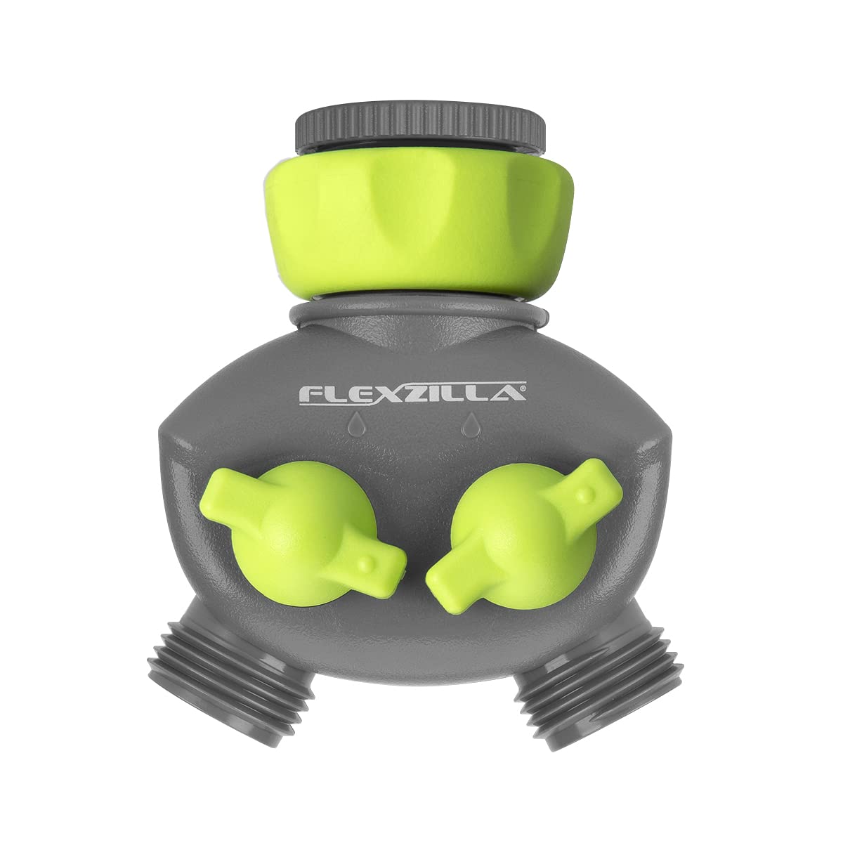 Flexzilla 2-Way Hose Splitter overview with dual outlets for convenient watering.