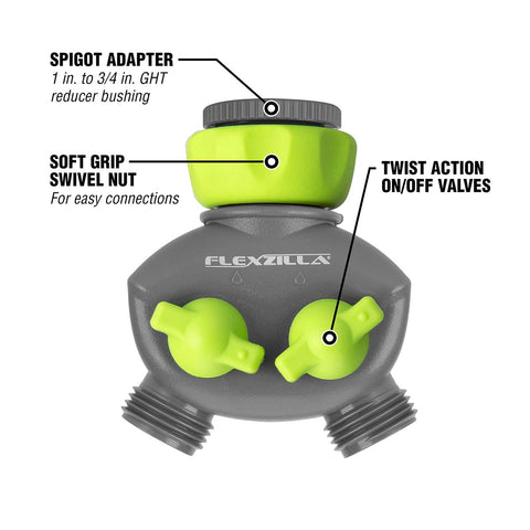 Flexzilla soft grip swivel nut image highlights easy connections.