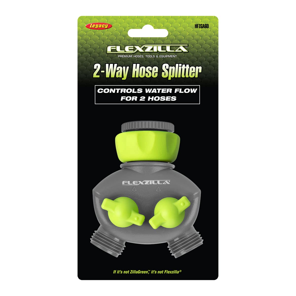 Flexzilla twist valves enable precise water flow to two hoses.