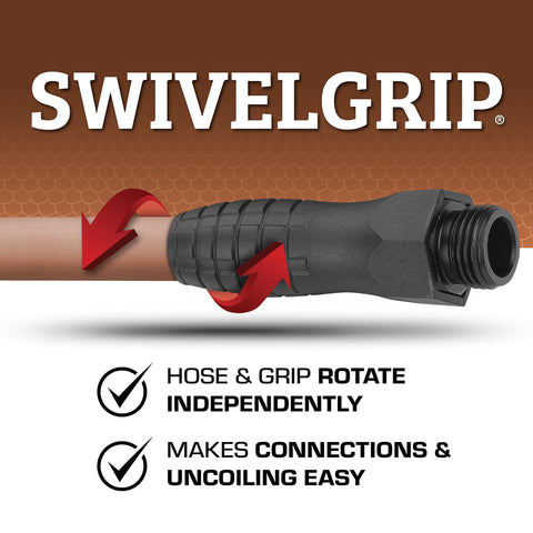 Premium Hybrid Polymer hose that resists kinking and coils flat