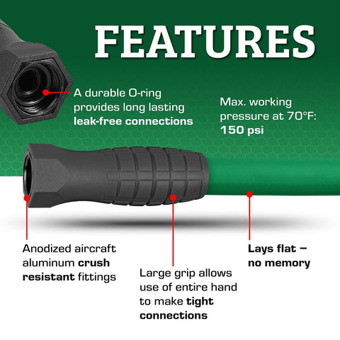 Flexzilla all weather hose stays flexible in cold conditions for year round use.