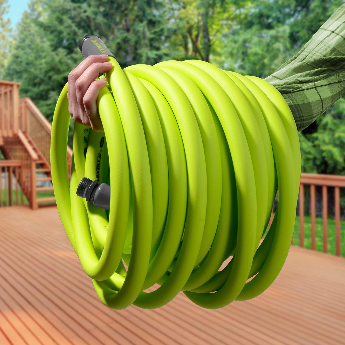 Flexzilla lightweight hose is easier to carry around the yard.