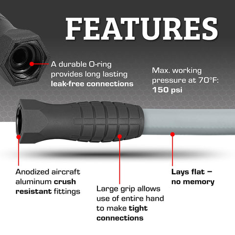 Flexzilla premium hybrid polymer resists kinks for smooth watering across beds.