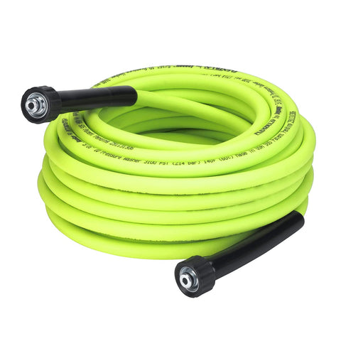 Flexzilla pressure-washer hose 50ft in ZillaGreen shows outstanding flexibility under pressure.