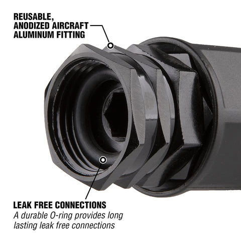 On-site workflow with Flexzilla Pro fittings in workshop environment.