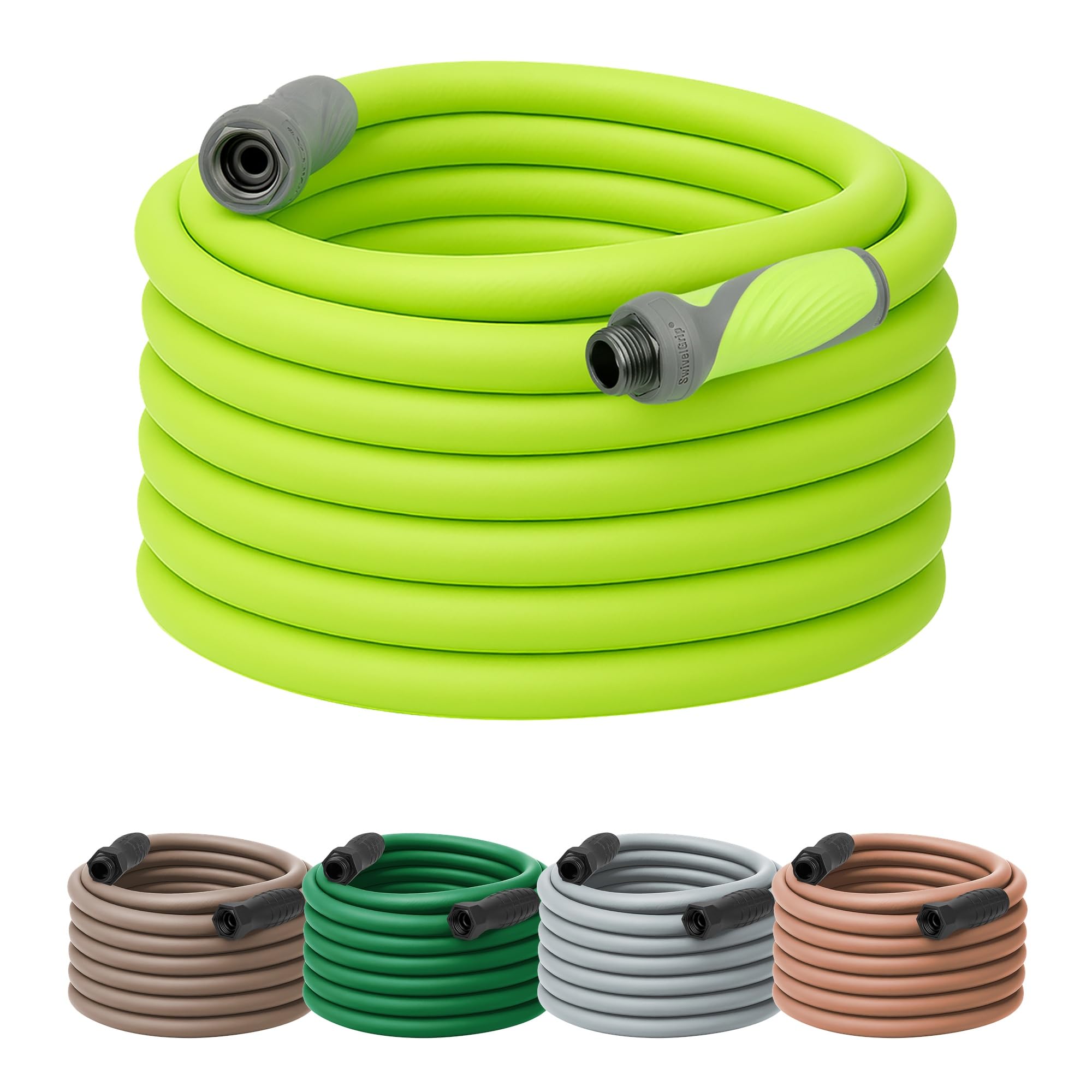 Flexzilla SwivelGrip hose connection demonstrates easy, tangle-free setup.