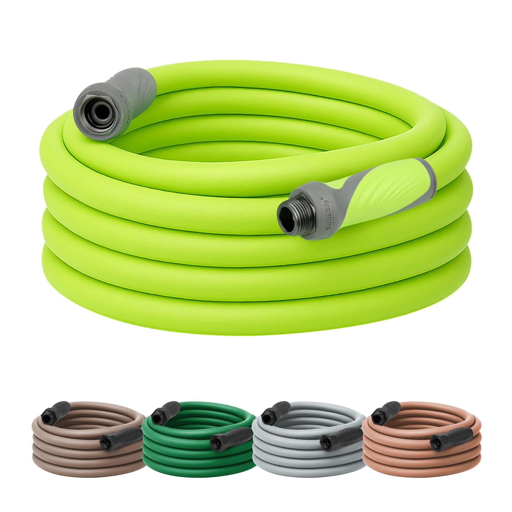 Flexzilla SwivelGrip hose 50ft demonstrates twist-free setup for easier watering