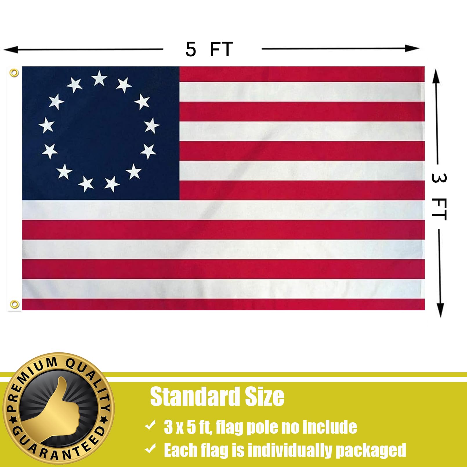 FLGCLUB Betsy Ross flag displayed indoors for patriotic decor