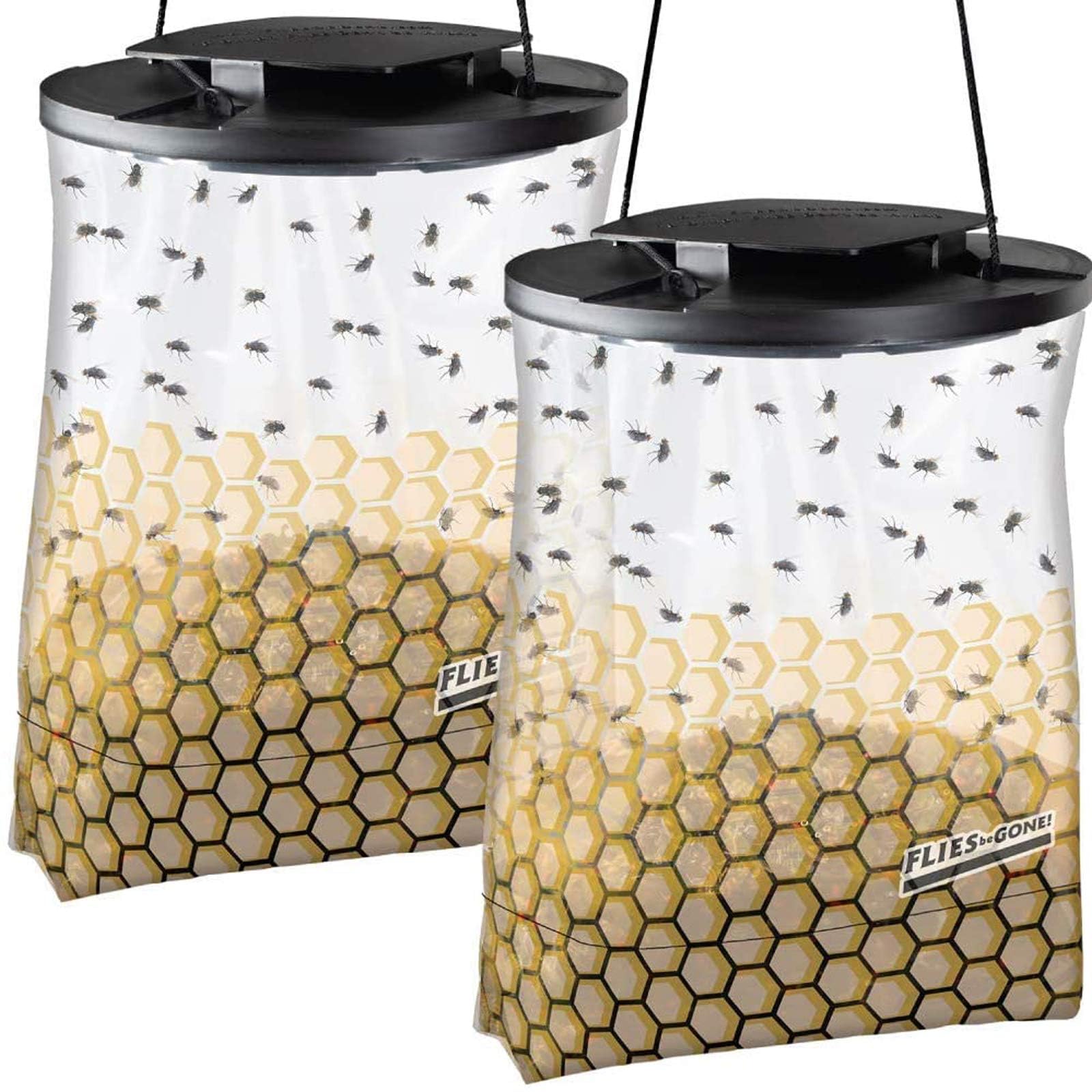 Flies Be Gone Fly Trap outdoor disposable setup for patios keeps flies away.
