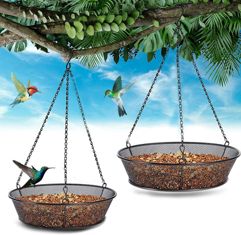 FLINTER 2-pack hanging bird feeder in garden attracts songbirds